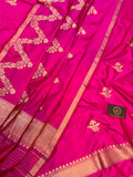 Hot Pink Katan Silk Handwoven Banarasi Suit Set - Aura Benaras