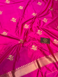 Hot Pink Katan Silk Handwoven Banarasi Suit Set - Aura Benaras