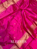 Hot Pink Katan Silk Handwoven Banarasi Suit Set - Aura Benaras