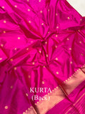 Hot Pink Katan Silk Handwoven Banarasi Suit Set - Aura Benaras