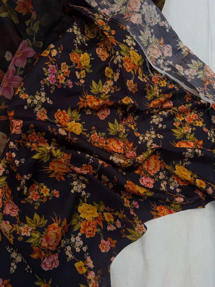 Black Banarasi Handloom Kora Silk Saree