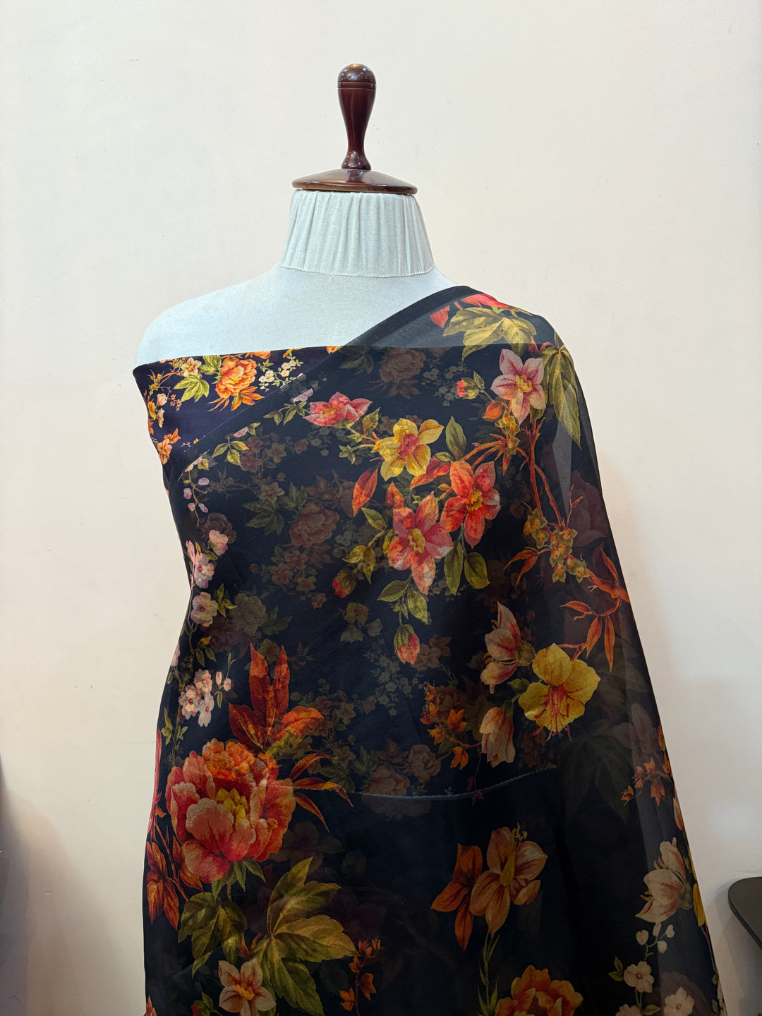 Black Banarasi Handloom Kora Silk Saree