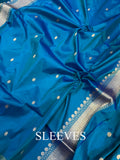 Blue Katan Silk Handwoven Banarasi Suit Set - Aura Benaras