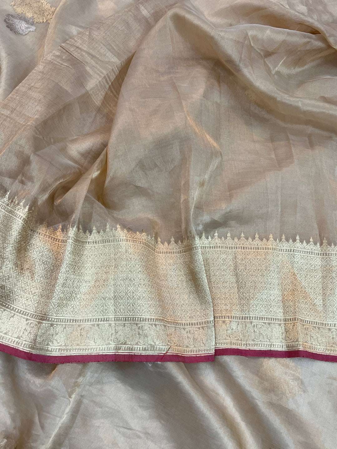 Golden Pure Banarasi Handloom Silk Saree - Aura Benaras