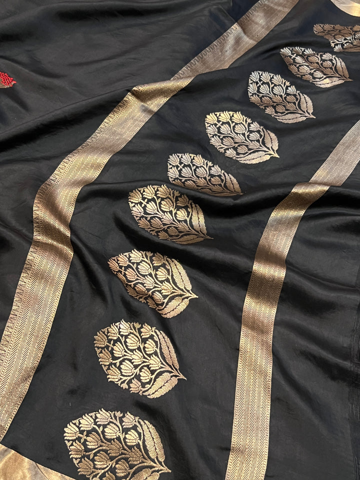 Black Pure Banarasi Handloom Silk Saree