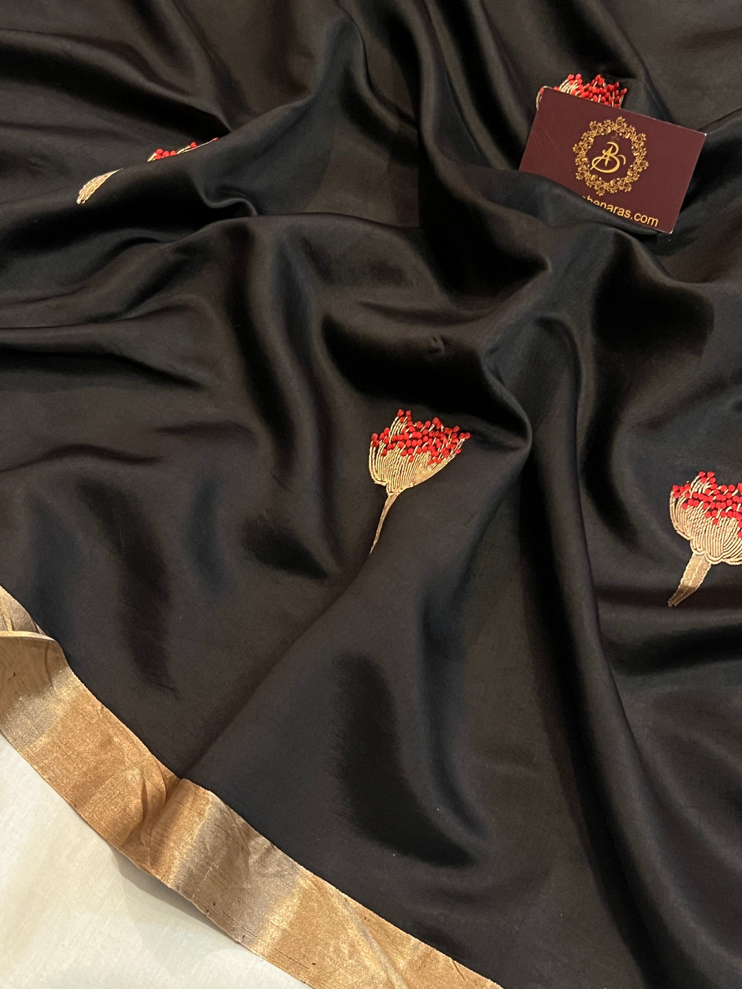 Black Pure Banarasi Handloom Silk Saree