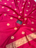 Strawberry Pink Katan Silk Handwoven Banarasi Suit Set - Aura Benaras