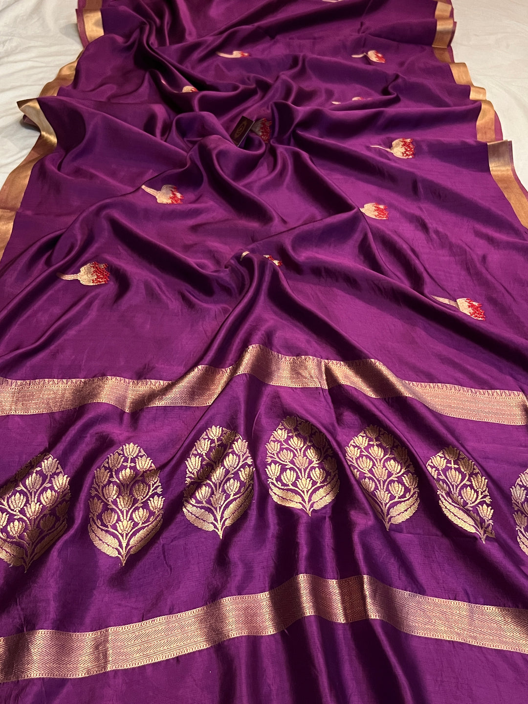 Purple Pure Banarasi Handloom Silk Saree