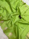 Pista Green Pure Banarasi Handloom Silk Saree - Aura Benaras