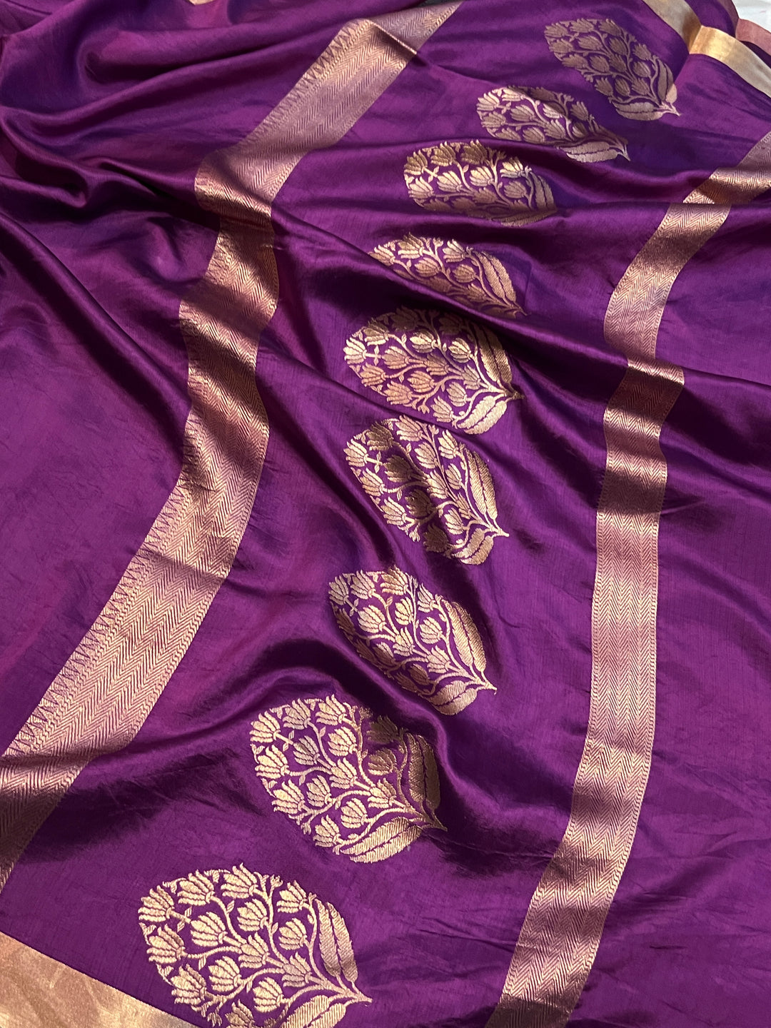 Purple Pure Banarasi Handloom Silk Saree