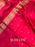 Strawberry Pink Katan Silk Handwoven Banarasi Suit Set - Aura Benaras