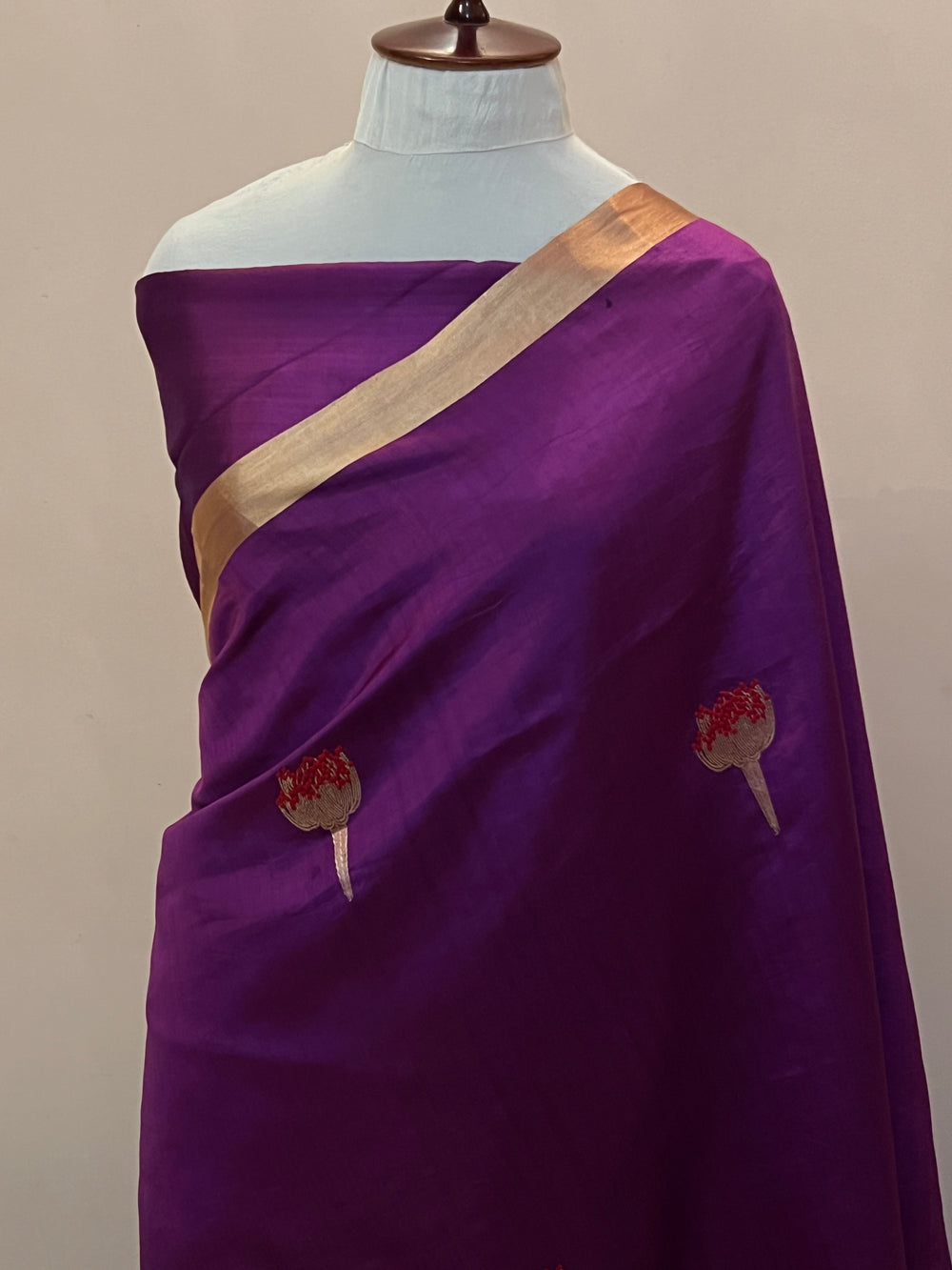 Purple Pure Banarasi Handloom Silk Saree