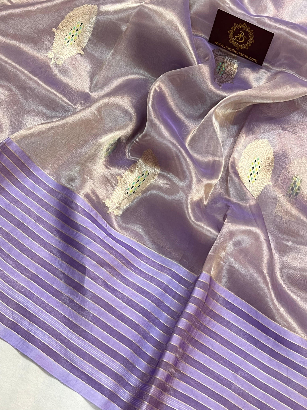 Lavender Pure Banarasi Handloom Silk Saree - Aura Benaras