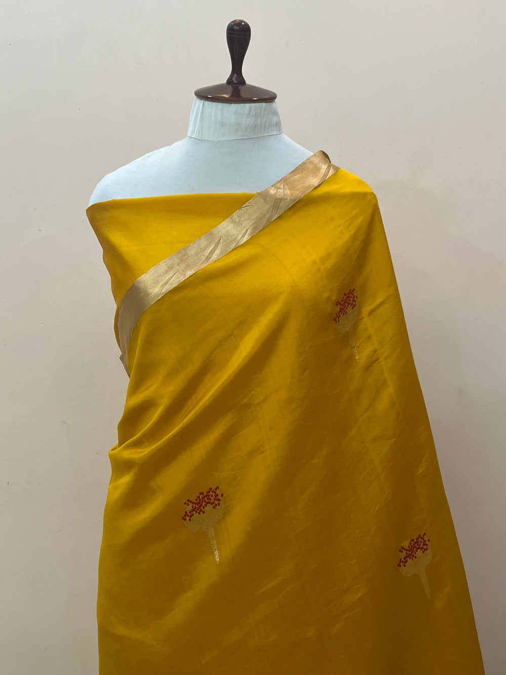Mustard Yellow Pure Banarasi Handloom Silk Saree
