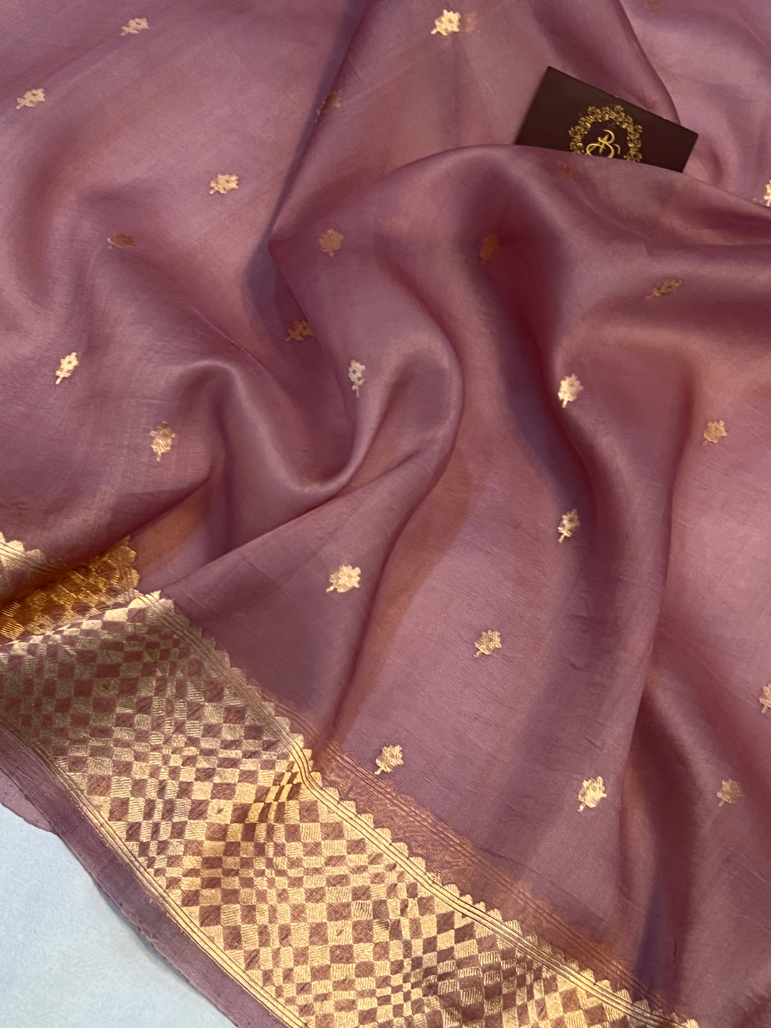 Onion Pure Kora Silk Handloom Banarasi Saree