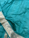 Greyish Green Pure Banarasi Handloom Silk Saree - Aura Benaras