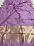 Lavender Pure Banarasi Handloom Silk Saree - Aura Benaras