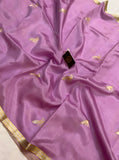 Lavender Pure Banarasi Handloom Silk Saree - Aura Benaras