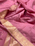 Old Rose Pink Pure Banarasi Handloom Silk Saree - Aura Benaras