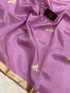 Lavender Pure Banarasi Handloom Silk Saree - Aura Benaras