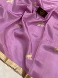 Lavender Pure Banarasi Handloom Silk Saree - Aura Benaras