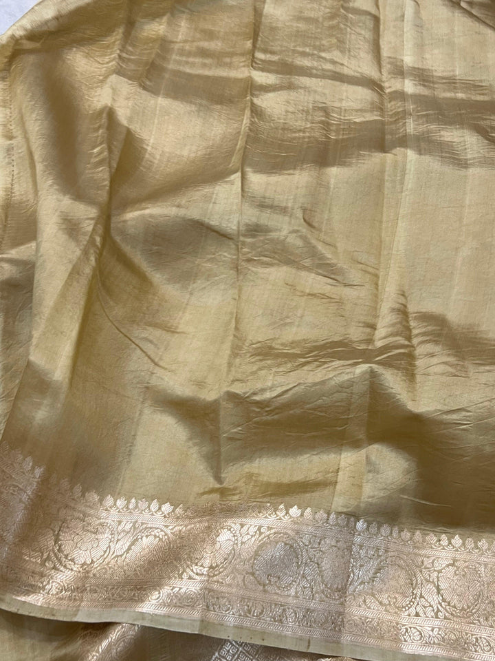 Beige Pure Banarasi Handloom Silk Saree - Aura Benaras