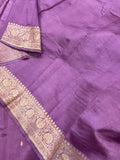 Sweet Lavender Pure Banarasi Handloom Silk Saree - Aura Benaras