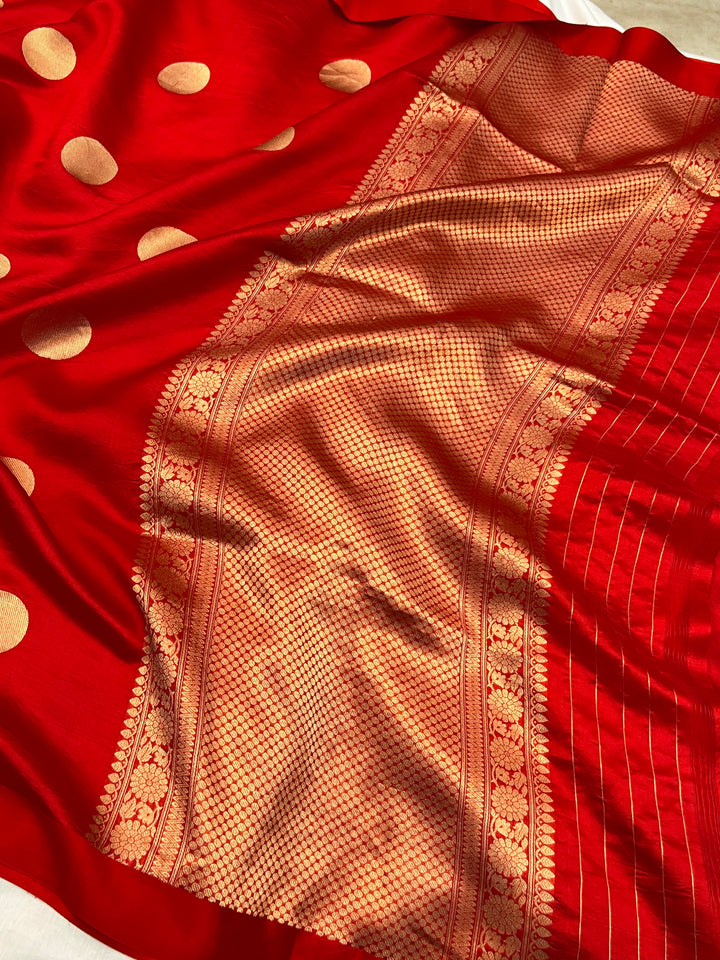 Red Pure Silk Handloom Banarasi Saree