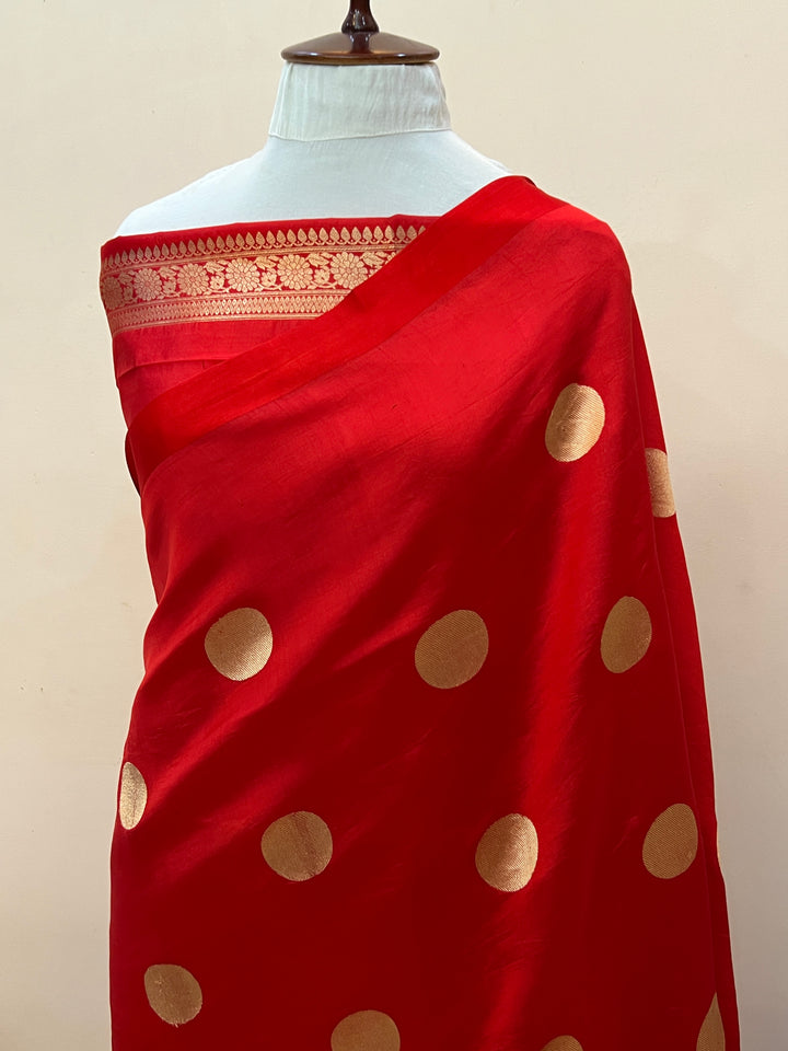 Red Pure Silk Handloom Banarasi Saree