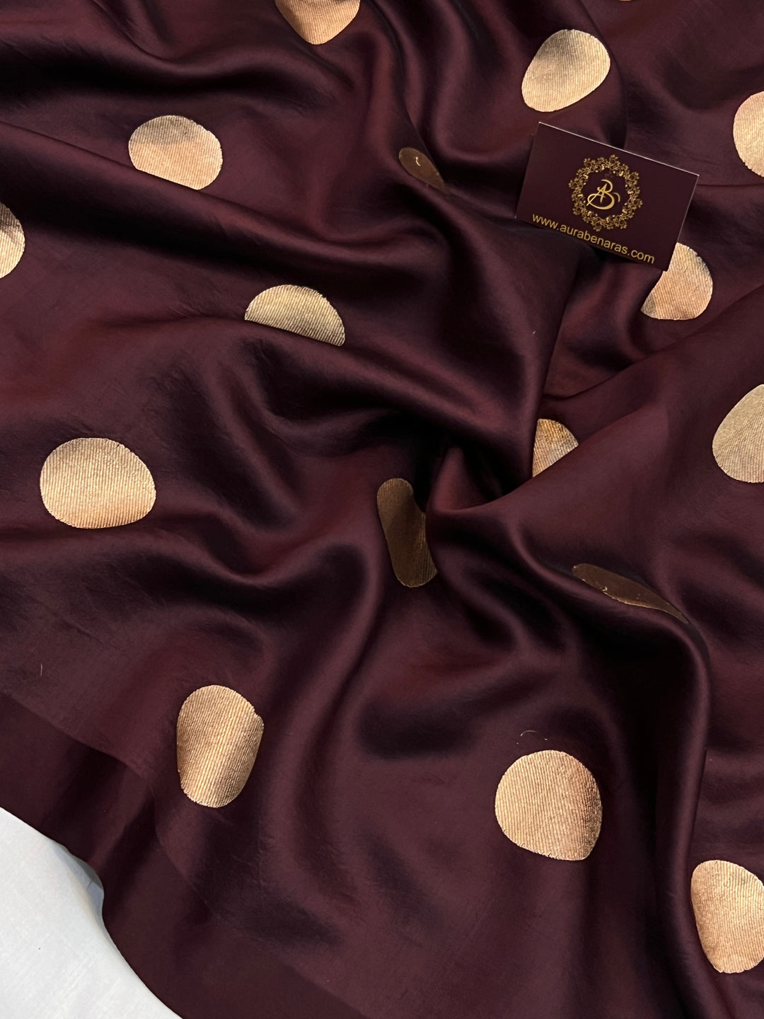 Brown Pure Silk Handloom Banarasi Saree