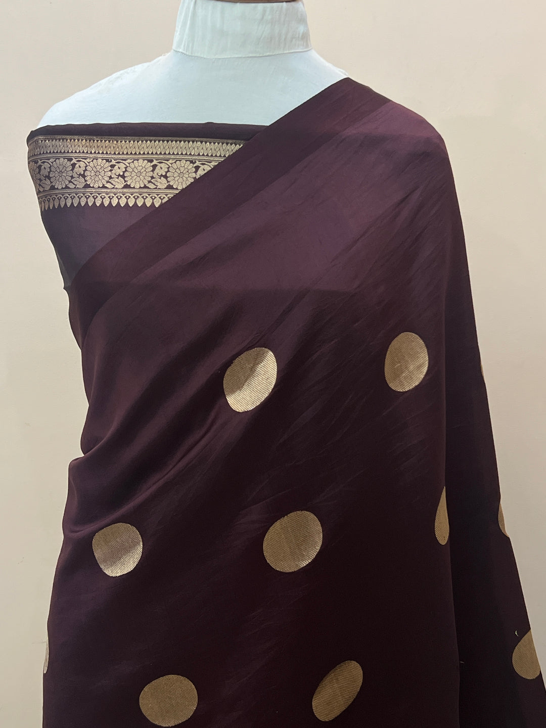 Brown Pure Silk Handloom Banarasi Saree