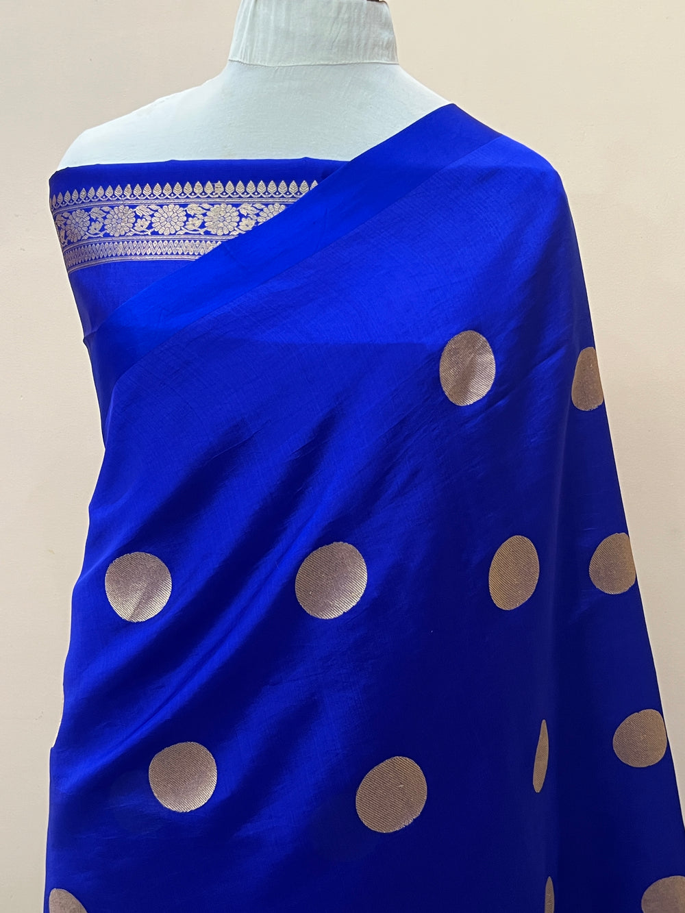 Royal Blue Pure Silk Handloom Banarasi Saree