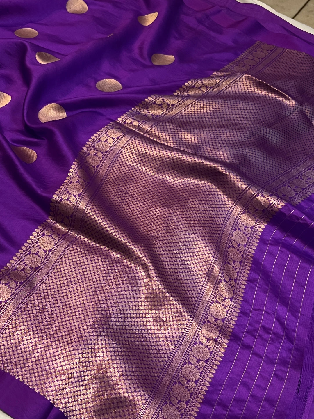 Purple Pure Silk Handloom Banarasi Saree