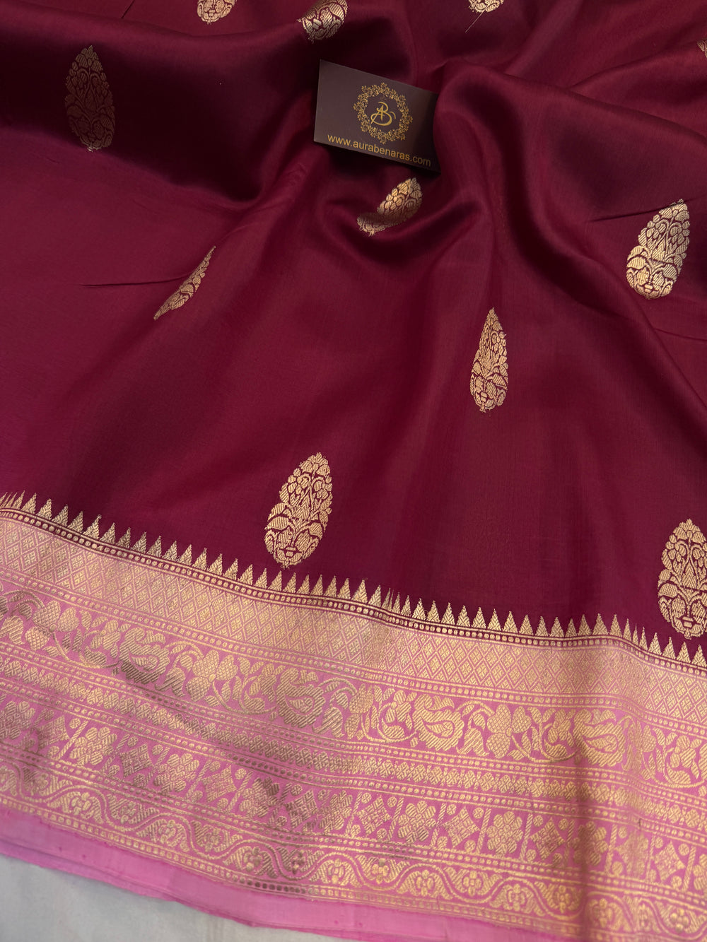 Maroon Pure Banarasi Handloom Silk Saree