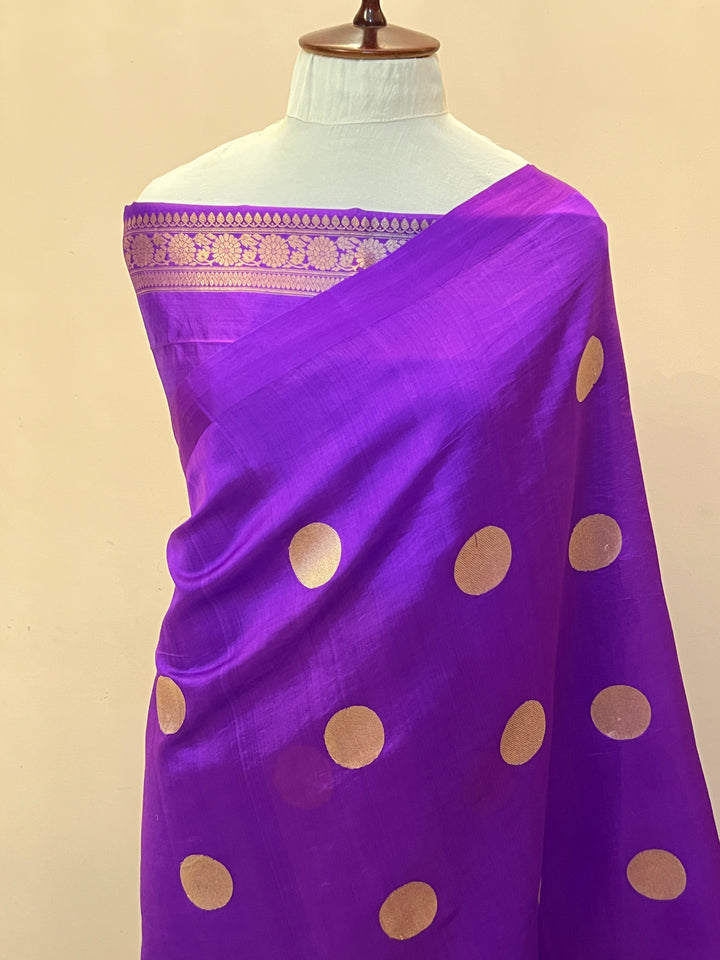 Purple Pure Silk Handloom Banarasi Saree