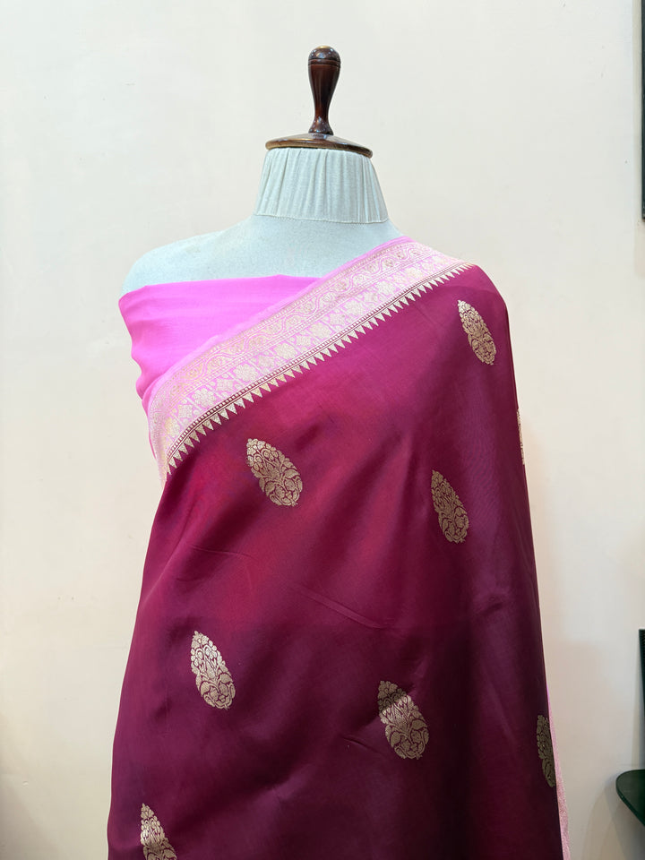 Maroon Pure Banarasi Handloom Silk Saree