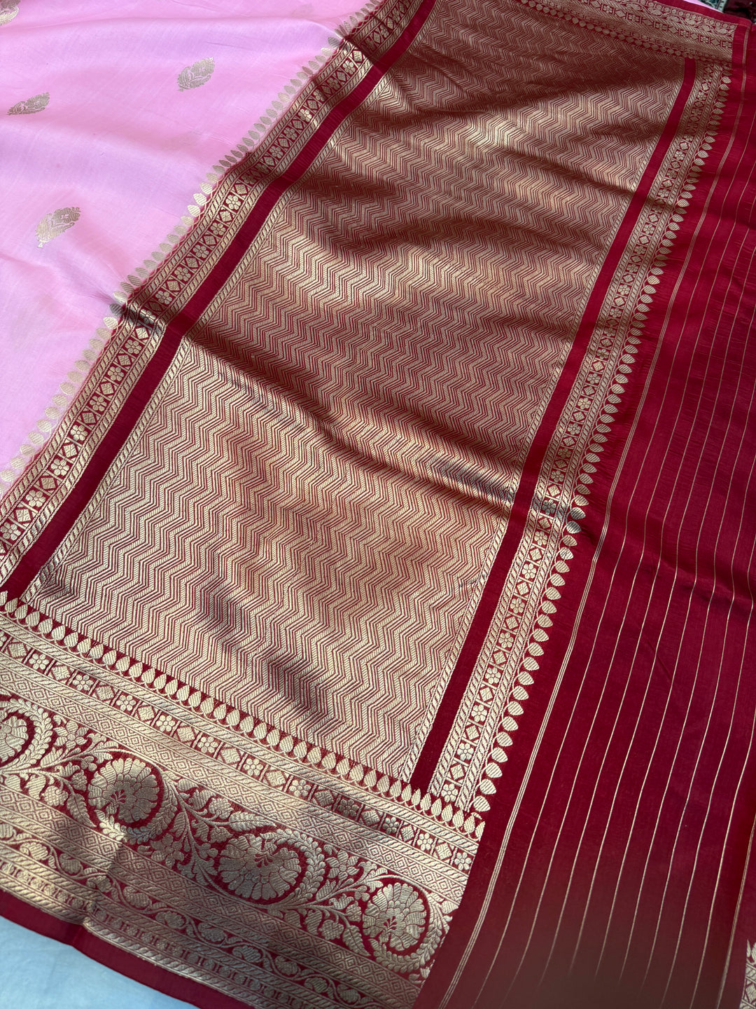 Baby pink Pure Banarasi Handloom Silk Saree