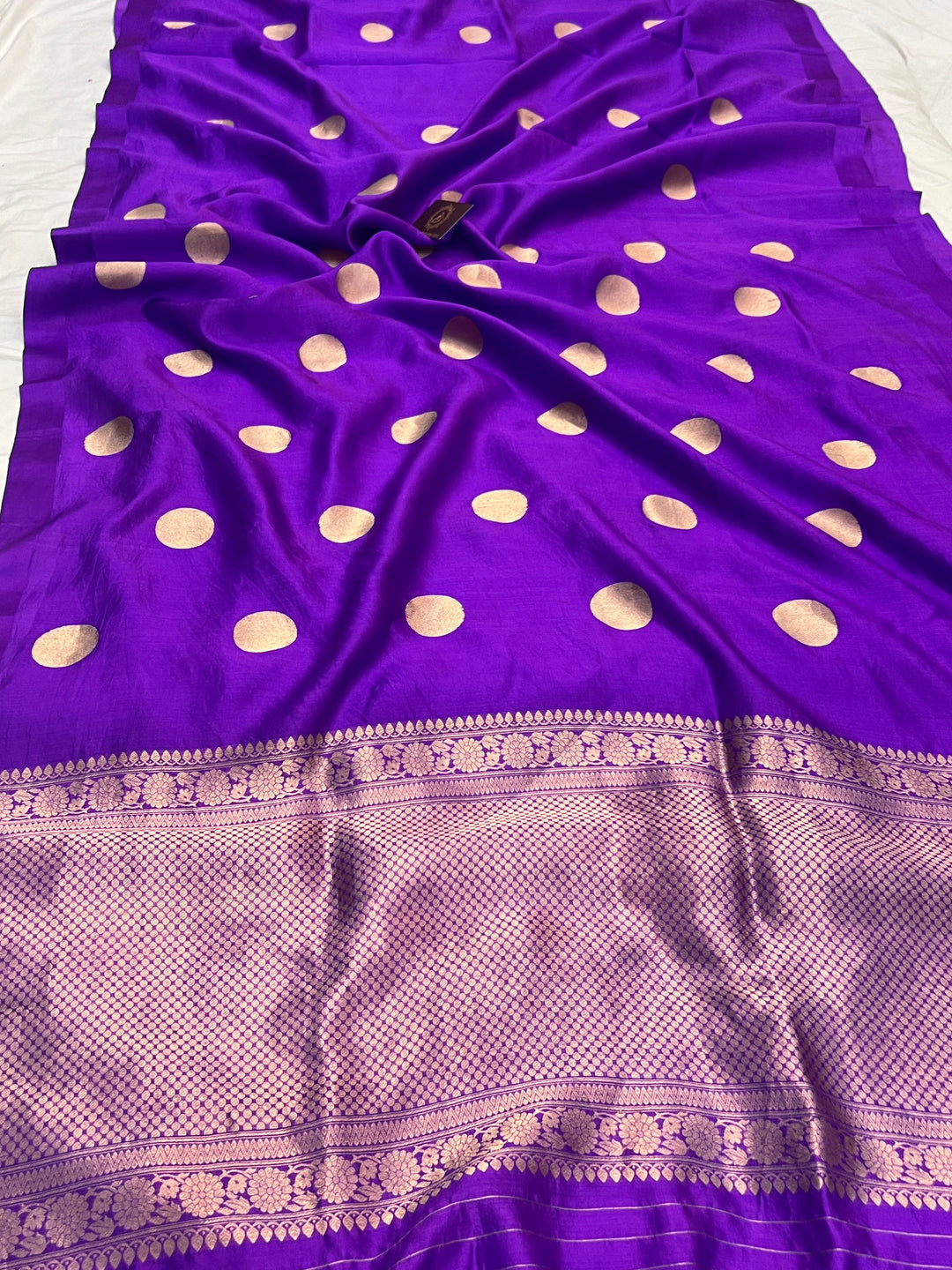 Purple Pure Silk Handloom Banarasi Saree
