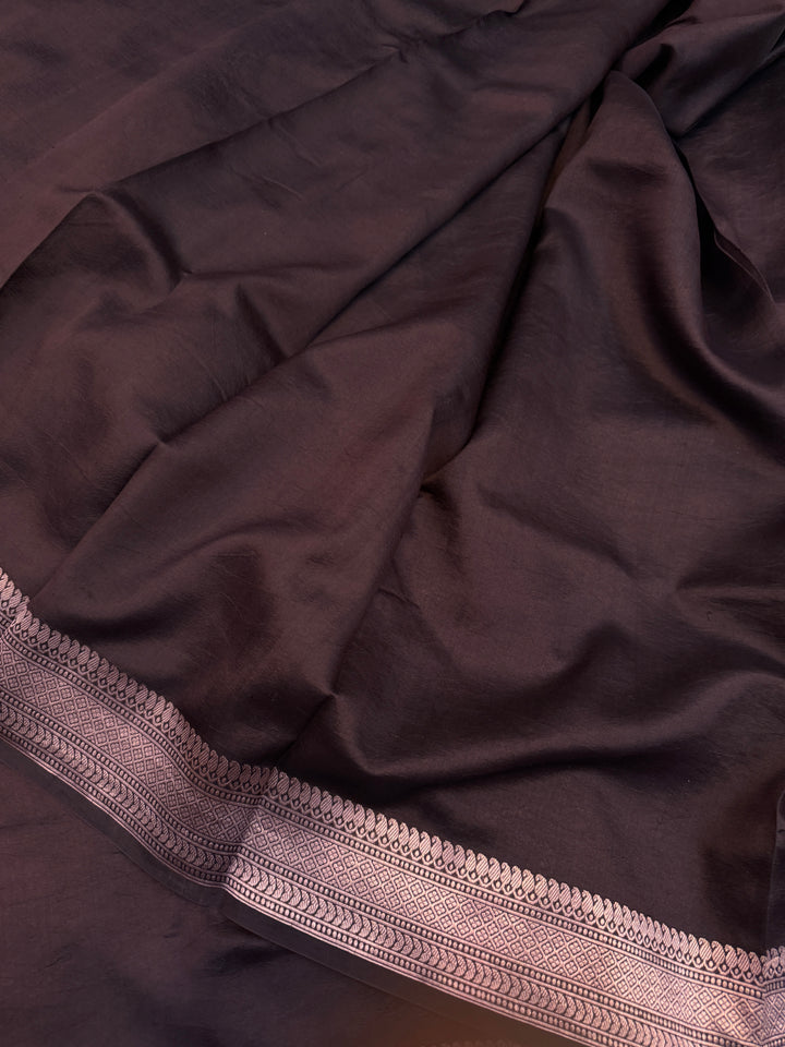 Coffee Brown Pure Silk Handloom Banarasi Saree - AuraBenaras