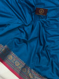 Blue Banarasi Handloom Soft Silk Saree - Aura Benaras