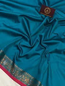 Rama Green Banarasi Handloom Soft SIlk Saree - Aura Benaras