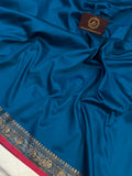 Blue Banarasi Handloom Soft SIlk Saree - Aura Benaras