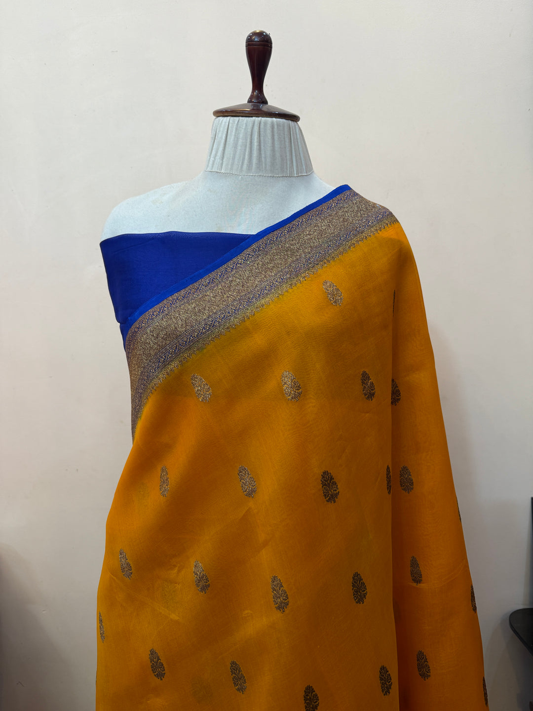 Yellow Pure Kora Silk Handloom Banarasi Saree