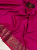 Rani Pink Banarasi Handloom Soft SIlk Saree - Aura Benaras