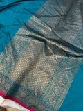 Rama Green Banarasi Handloom Soft Silk Saree