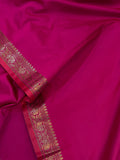 Rani Pink Banarasi Handloom Soft Silk Saree - Aura Benaras