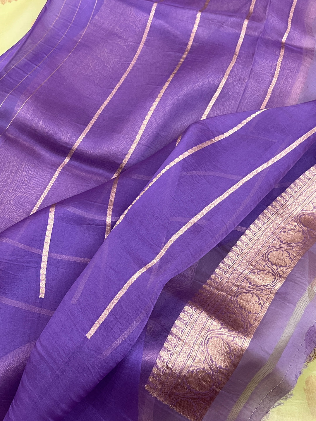 Mint Green Banarasi Handloom Kora Silk Saree