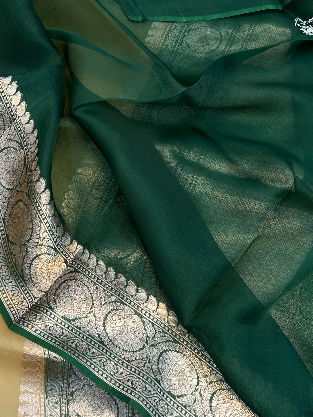 Beige Banarasi Handloom Kora Silk Saree