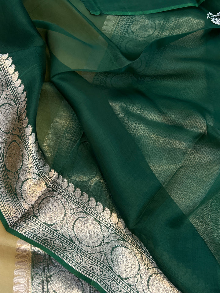 Beige Banarasi Handloom Kora Silk Saree