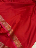 Red Banarasi Handloom Soft SIlk Saree - Aura Benaras